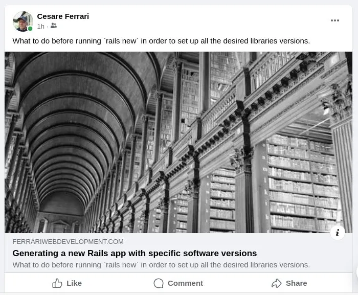 Facebook Open Graph example